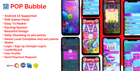 POP Bubble King - Bubble Shooter Game With Earning App - CodeCanyon Item for Sale
