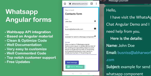 Whatsapp Angular forms - CodeCanyon Item for Sale
