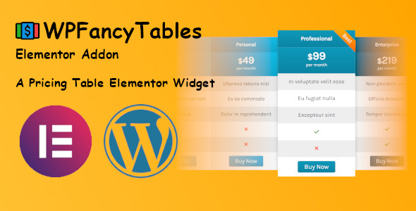WPFancyTables Elementor Addon - CodeCanyon Item for Sale
