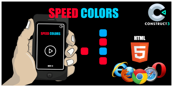 Speed Colors - HTML5 Game (With Construct 3 Source-code .c3p) - CodeCanyon Item for Sale