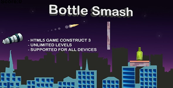 Bottle Smash - HTML5 Game - Construct 3 - CodeCanyon Item for Sale