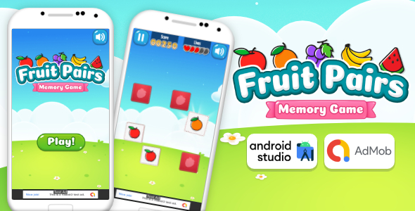Fruit Pairs - Memory Game Android Studio Project with AdMob Ads + Ready to Publish - CodeCanyon Item for Sale
