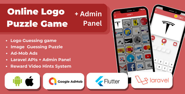 Logo Guessing Quiz Game with flutter and laravel admin panel for Android and IOS - CodeCanyon Item for Sale