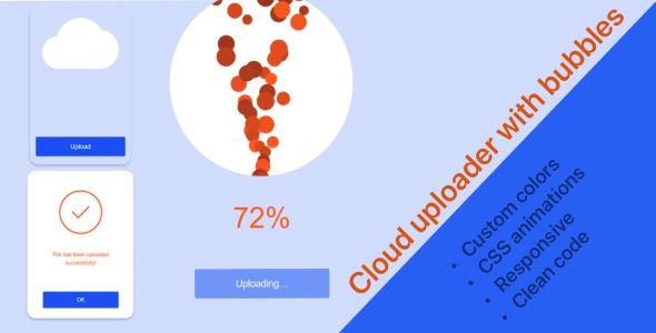 Cloud uploader with bubbles - CodeCanyon Item for Sale