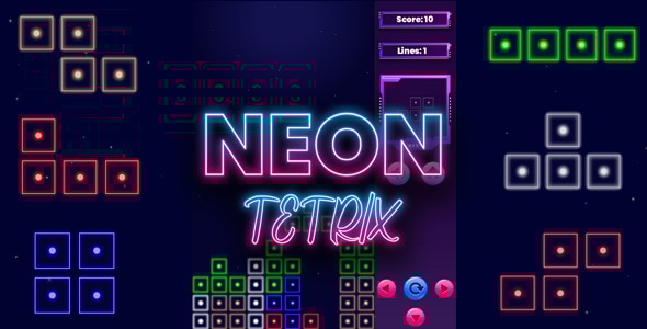 Neon Tetris - Cross Platform Puzzle Game - CodeCanyon Item for Sale