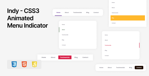 Indy - CSS3 Animated Menu Indicator - CodeCanyon Item for Sale