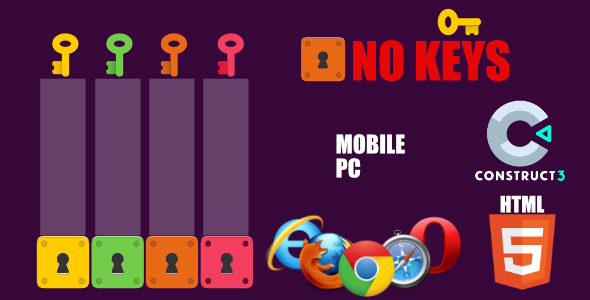 No Keys - HTML5 Game (With Construct 3 Source-code .c3p) - CodeCanyon Item for Sale