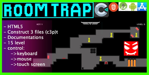 2d level devil adventure game,room trap escape ( Construct3 , HTML5,android,IOS...) - CodeCanyon Item for Sale