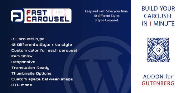 Fast Carousel for Gutenberg - WordPress Plugin - CodeCanyon Item for Sale