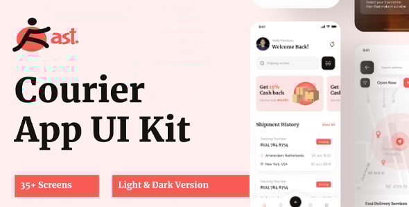 Fast - Courier Flutter App Ui Template(Figma Included) - CodeCanyon Item for Sale