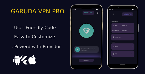 Garuda- Flutter VPN template - CodeCanyon Item for Sale