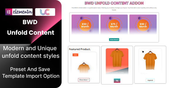 Unfold Content Addon For Elementor - CodeCanyon Item for Sale