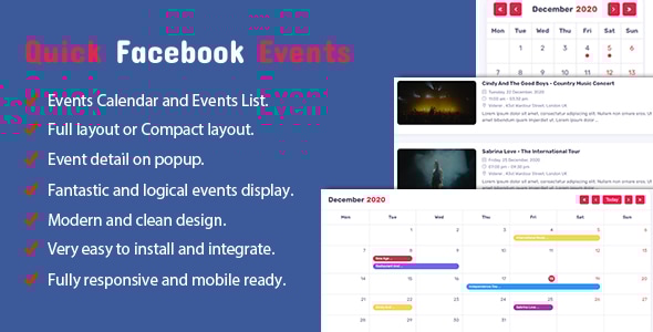 Quick Facebook Events For WordPress - CodeCanyon Item for Sale