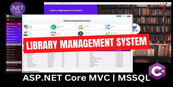 Library Management System | ASP.NET Core | MSSQL | Code First - CodeCanyon Item for Sale