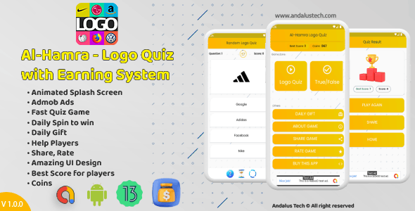 Al-Hamra - Logo Quiz with Earning System Android Source Code with Admob - CodeCanyon Item for Sale
