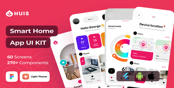 Huis - Smart Home Flutter App Ui Template(Figma Included) - CodeCanyon Item for Sale
