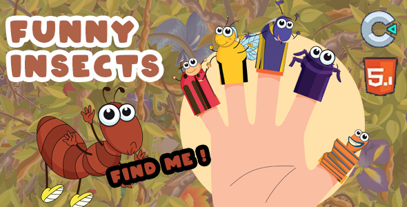 Funny insects Game | Construct 3 | HTML Game - CodeCanyon Item for Sale