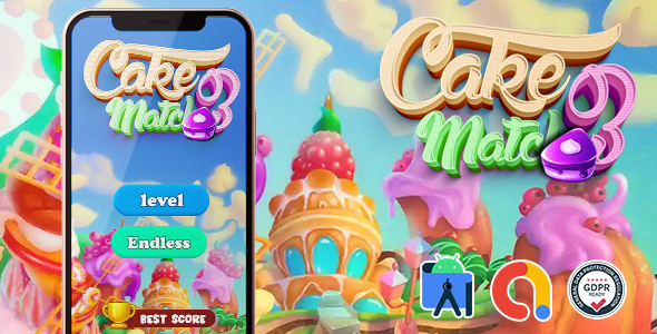 Cake Match3 (Admob + Android Studio) - CodeCanyon Item for Sale
