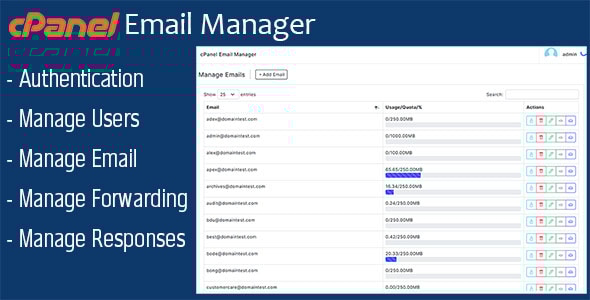 Cpanel Email Manager - CodeCanyon Item for Sale