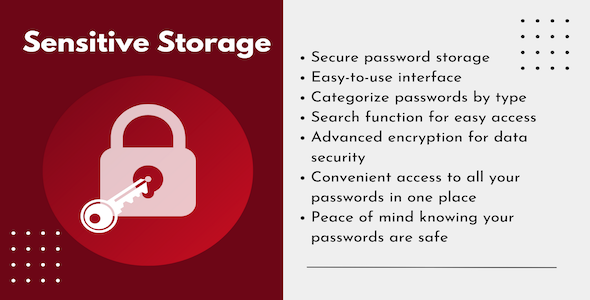 Sensitive Storage App - CodeCanyon Item for Sale