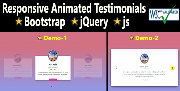 Responsive Animated Testimonials - Bootstrap jQuery js - CodeCanyon Item for Sale