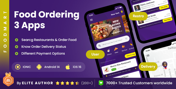 2 App Template| Multi Restaurant Food Ordering App| Online Food Delivery App| Food App |Foodmart - CodeCanyon Item for Sale