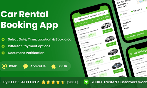 2 App Template| Car Rental Booking App| Drive Yourself Car Rent App ...