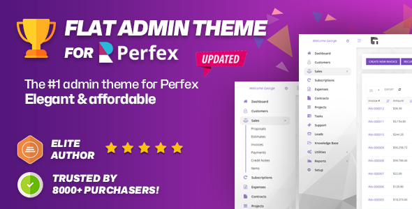 Perfex CRM Flat Admin Theme - Clean & Smart Admin Interface - CodeCanyon Item for Sale