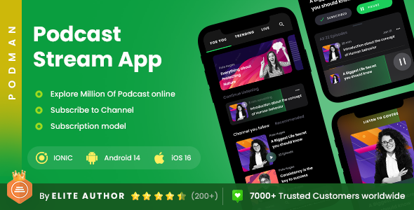 2 App Template| Podcast App| | Audio Book App | Music App| Virtual Library | Podman - CodeCanyon Item for Sale