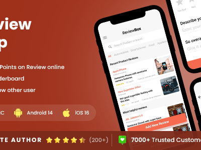 2 App Template| Online Review App| Product Review App| Service Review ...