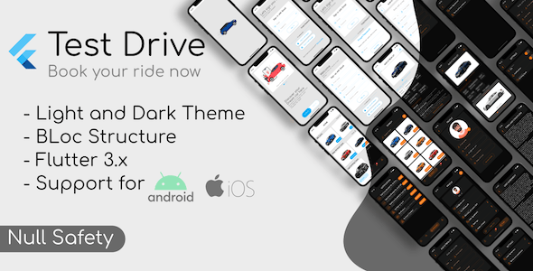 Flutter UI KIT Template for Test Drive - CodeCanyon Item for Sale