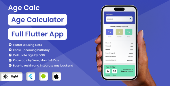 Age Calculator Flutter Full Application - CodeCanyon Item for Sale