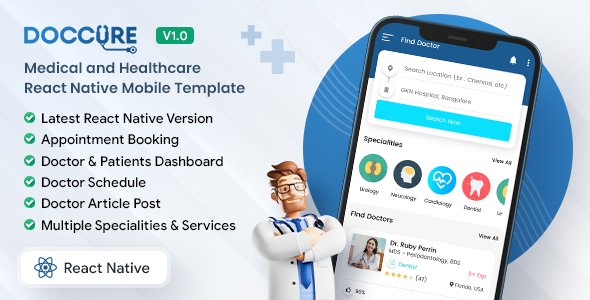 Doccure - On-Demand Doctor Appointment Booking React Native App Template - CodeCanyon Item for Sale