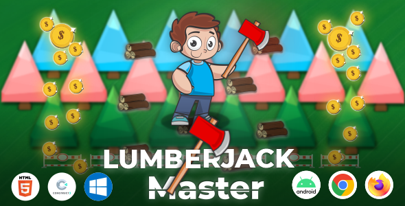 Lumberjack Master - HTML5 Game (Construct 3) - CodeCanyon Item for Sale