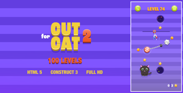 Cut For Cat 2 - HTML5 Game (Construct3) - CodeCanyon Item for Sale