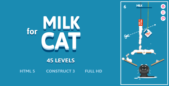 Milk For Cat - HTML5 Game (Construct3) - CodeCanyon Item for Sale