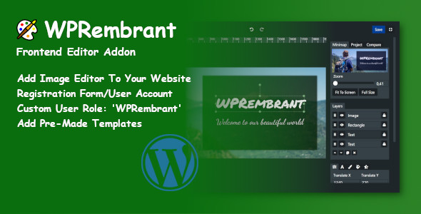 WPRembrant Frontend Editor Addon - CodeCanyon Item for Sale