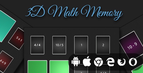 3D Math Memory - Cross Platform Educational Game - CodeCanyon Item for Sale