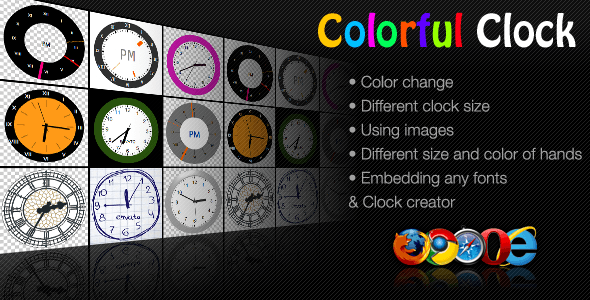 Colorful Clock - CodeCanyon Item for Sale