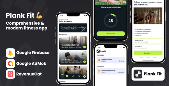 Plank Fit - iOS App Source Code - CodeCanyon Item for Sale