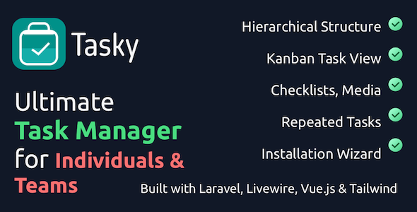 Tasky - Complete Task Management Solution - CodeCanyon Item for Sale
