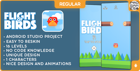 Flight of Birds (REGULAR) - ANDROID - BUILDBOX CLASSIC game - CodeCanyon Item for Sale