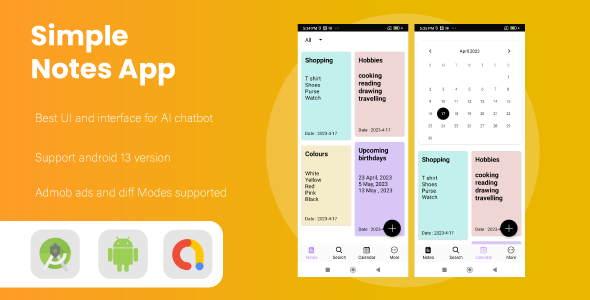 Simple Notes and Memos - Android - CodeCanyon Item for Sale