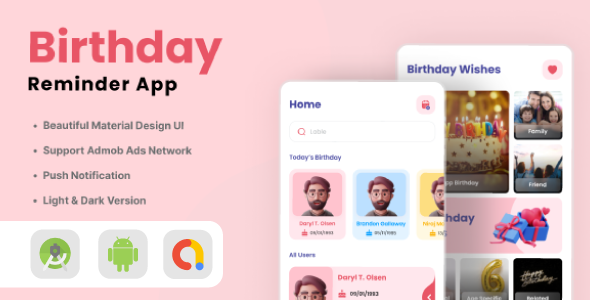 Birthday Reminder App - Android - CodeCanyon Item for Sale