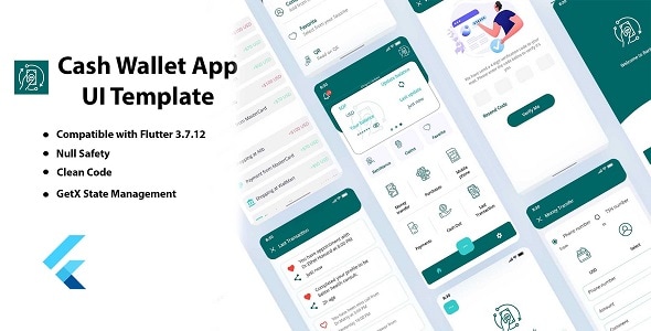 Cash Wallet App UI Template - Flutter - CodeCanyon Item for Sale