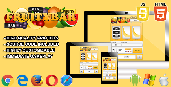 Fruitybar Slot Machine - HTML5 Casino Game - CodeCanyon Item for Sale
