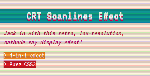 CRT Scanlines Effect - CodeCanyon Item for Sale