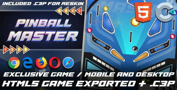Pinball Master Arcade - HTML5 / Construct3 Source-Code - CodeCanyon Item for Sale