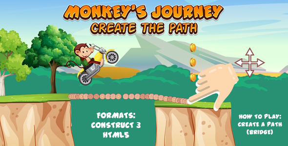 Monkey's Journey Game (Construct 3 | C3P | HTML5) Create The Path - CodeCanyon Item for Sale