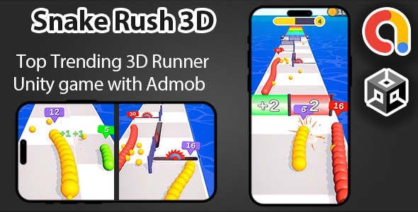 Snake Rush 3D – Unity Game + Admob - CodeCanyon Item for Sale